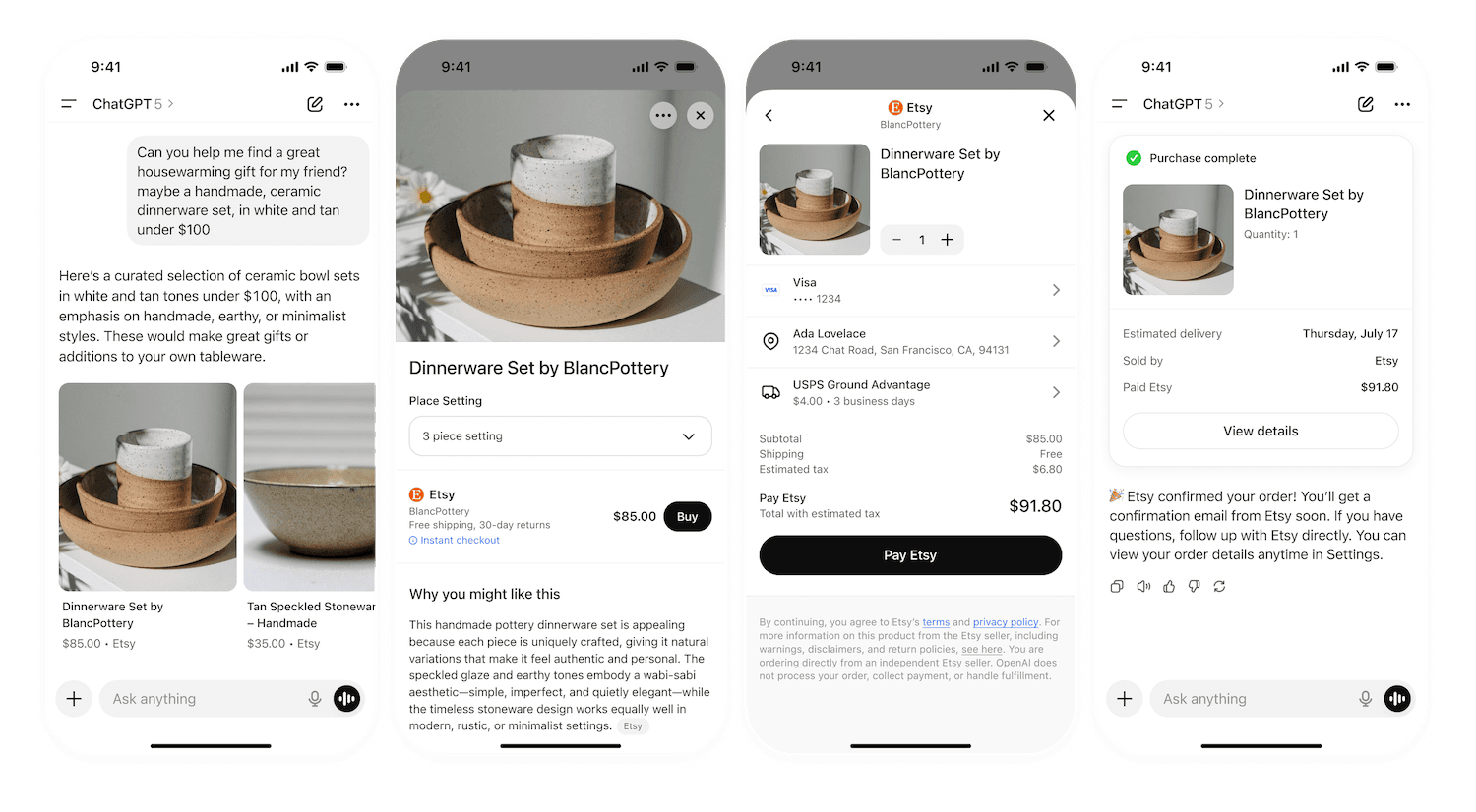 OpenAI Commerce Mobile Interface